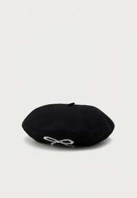 PEARL BOW BERET - Hatt - black