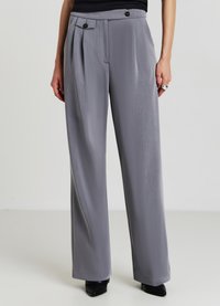 Calliope STRAIGHT CON TASCHINO - Pantaloni - grigio fumo melange