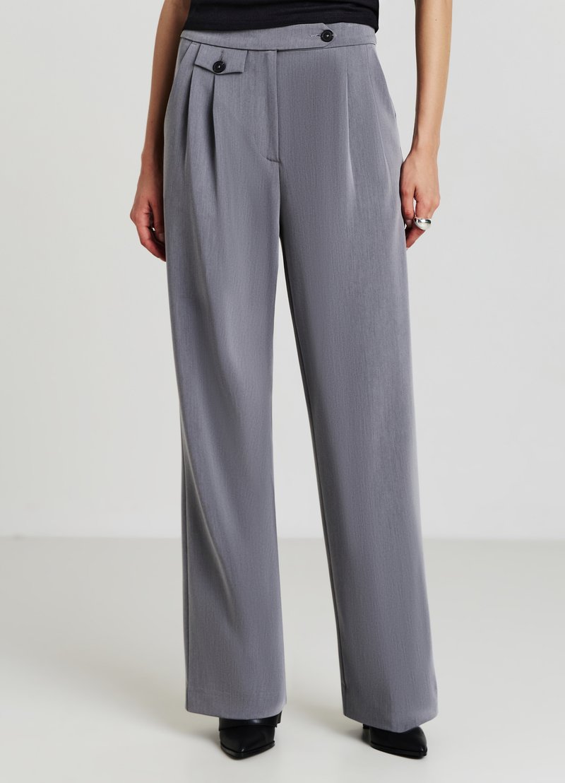 Calliope STRAIGHT CON TASCHINO - Pantaloni - grigio fumo melange