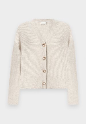 V NECK CARDIGAN - Kardiganas - clay beige