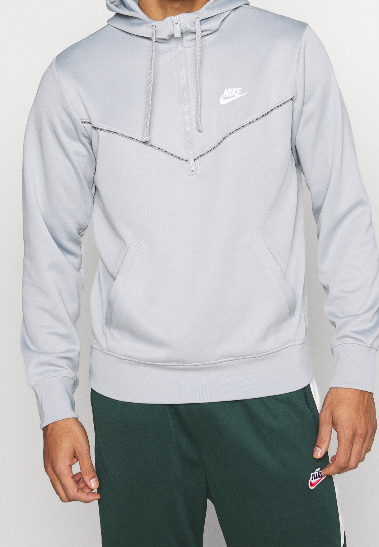 grey nike hoodie half zip