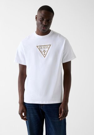 MIT DREIECKSLOGO - T-shirt imprimé - weiß