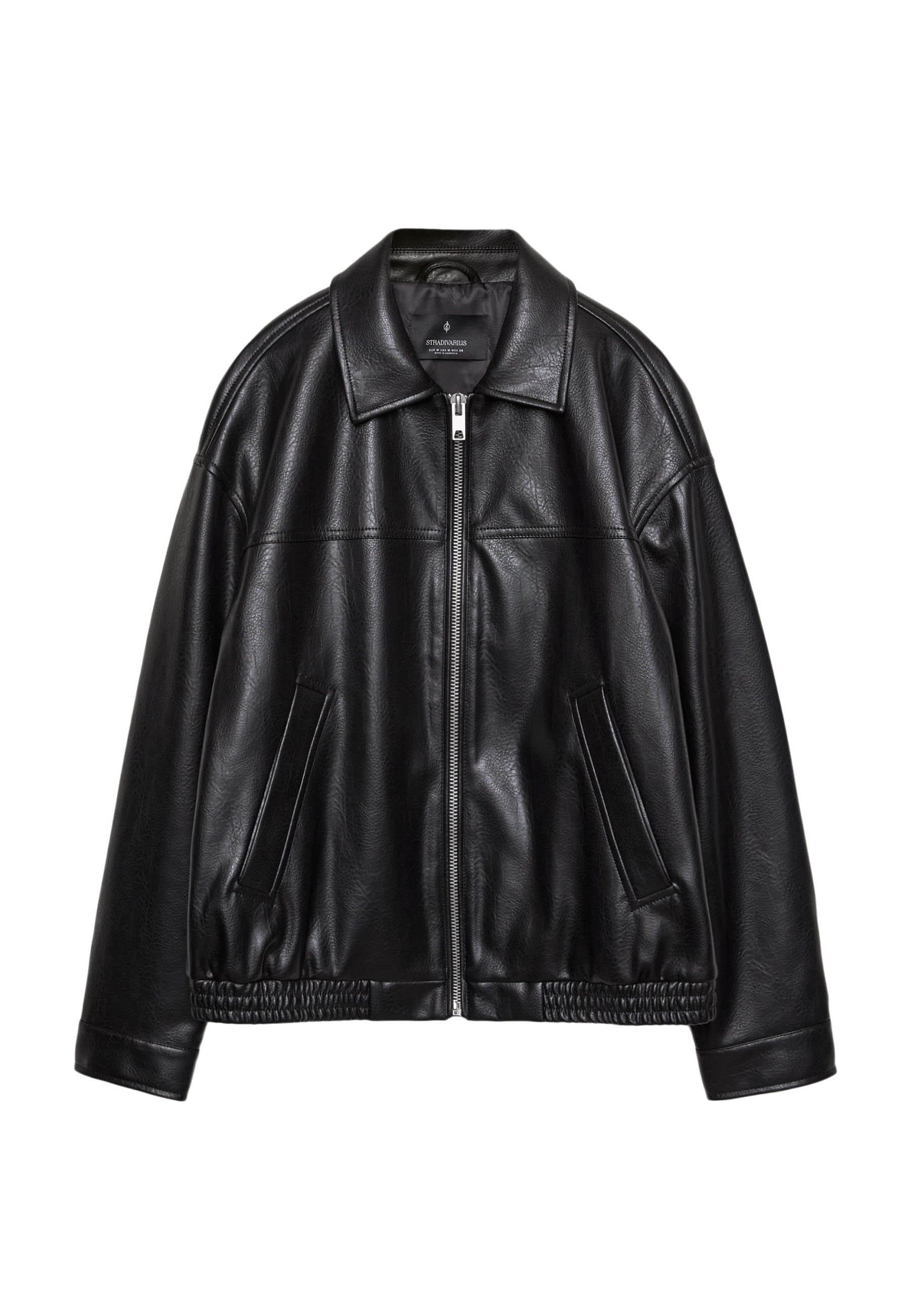 Stradivarius Faux leather jacket - black - Zalando