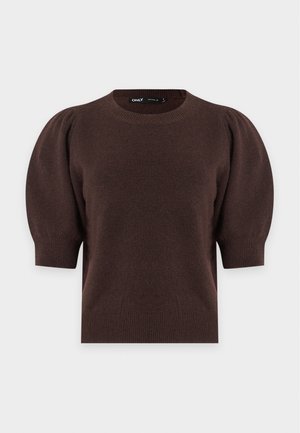 ONLY, ONLRICA 2/4 PULLOVER KNT NOOS - T-Shirt basic - chocolate torte