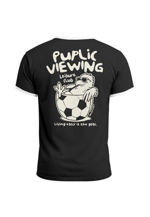 Neverless, HERREN T-SHIRT RETRO KONTRASTBUND - SOCCER PUBLIC VIEWING - - Print T-shirt - schwarz-weiß