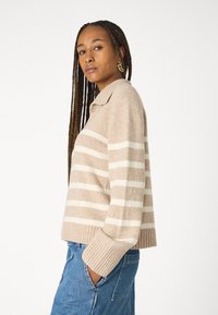 Abercrombie & Fitch DUKE TEXTURAL NOTCH NECK - Jersey de punto - cobblestone