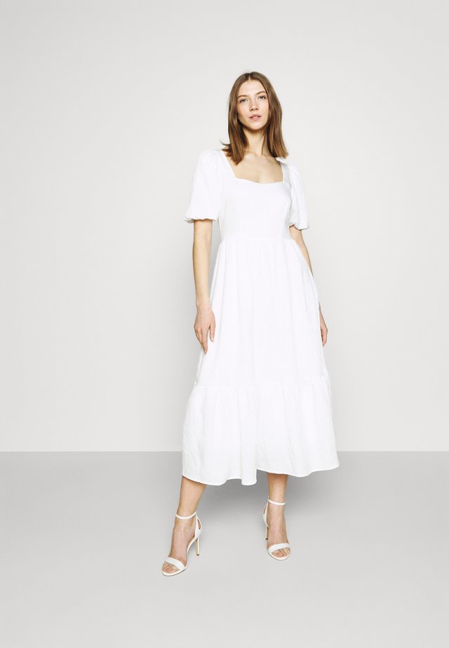STRUCTURED VOLUME MIDI DRESS - Maxikleid - white