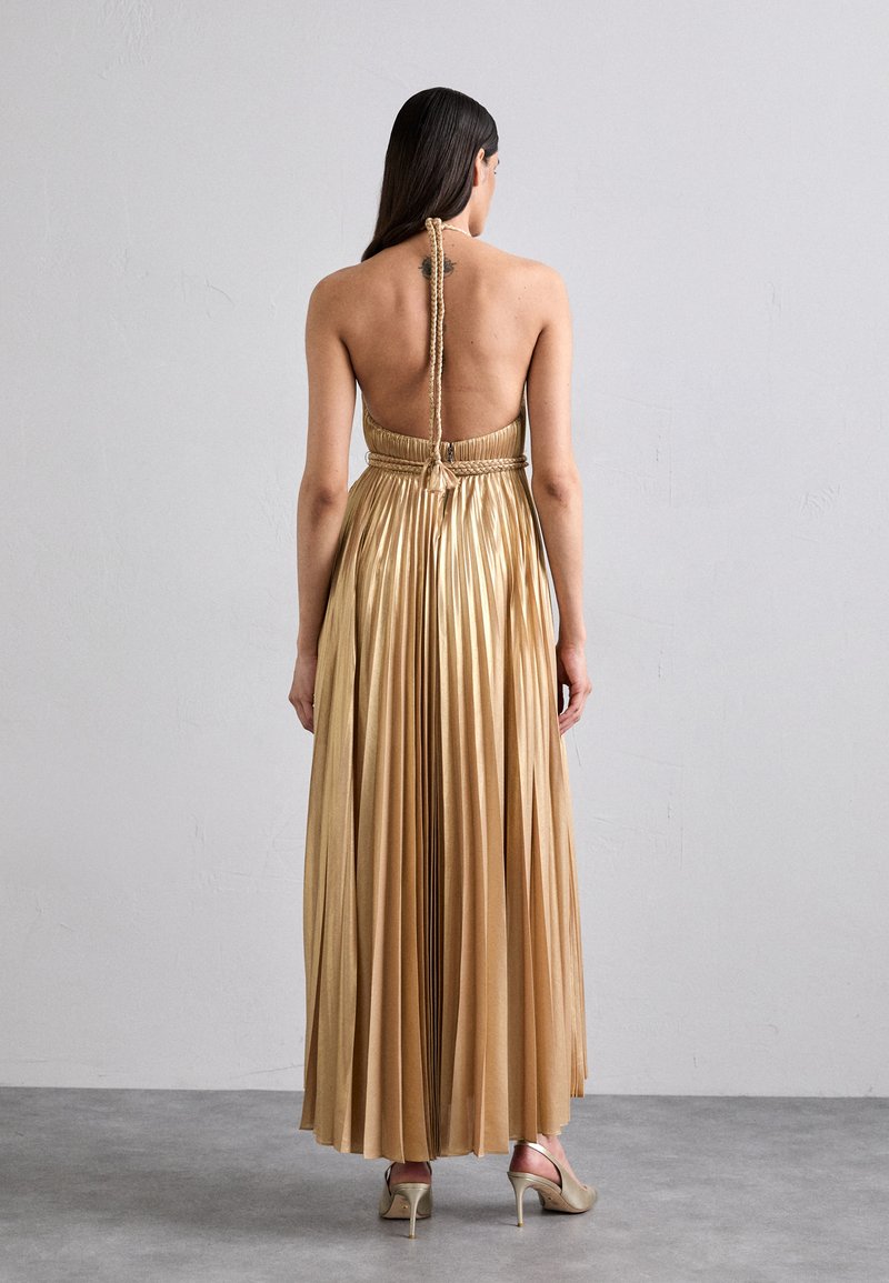 tresa pleated maxi dress with slit Tyla Dusty Sage Pleated Maxi Dress