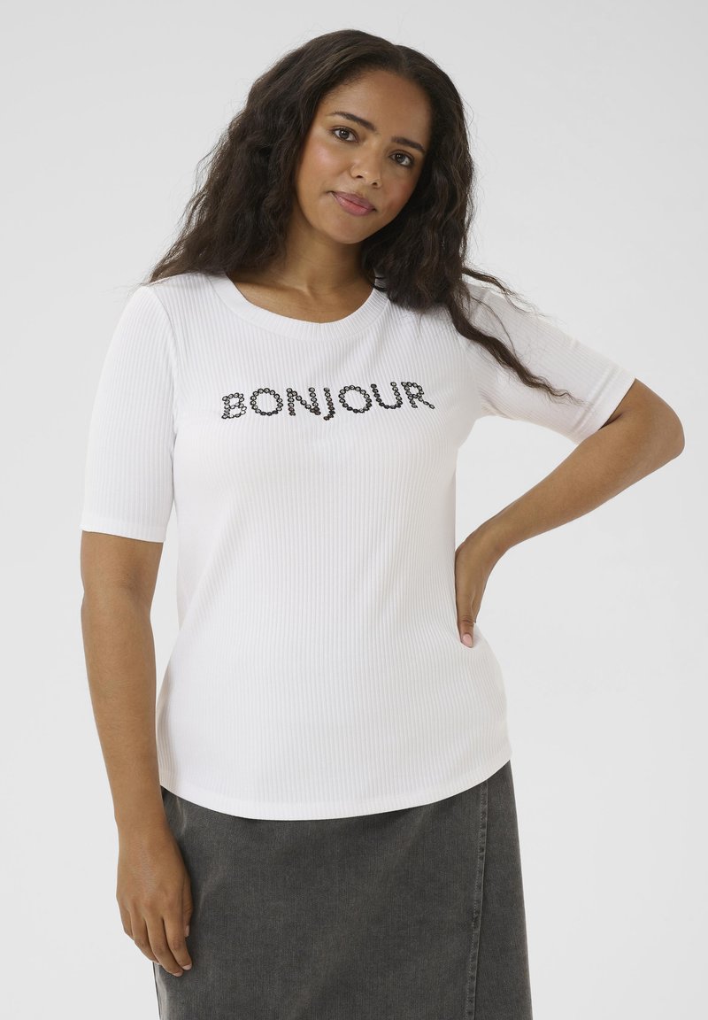 Kaffe Curve KCNOUR  - T-Shirt print - optical white