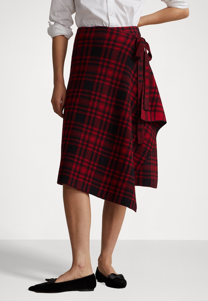Polo Ralph Lauren SKIRT MID Wrap skirt red/black/black Zalando.ie
