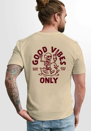 QUITSCHE-ENTE MOTIV RÜCKEN SOMMER FASHION STREETSTYLE - T-Shirt print - natur