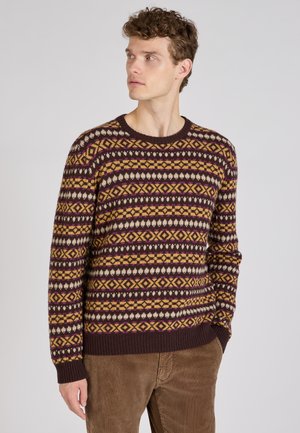 Strickpullover - brown magenta