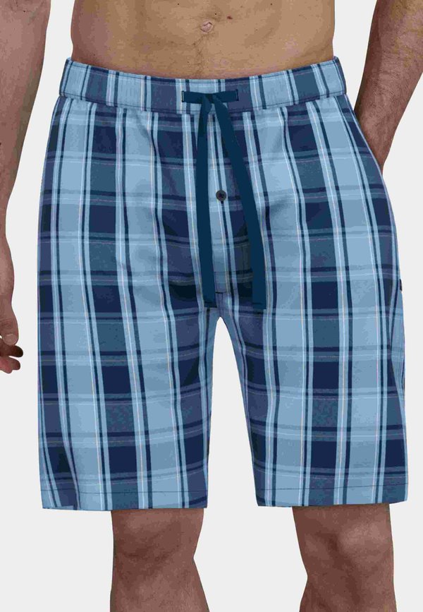 BERMUDA - Nachtwäsche Hose - blau mittel karo