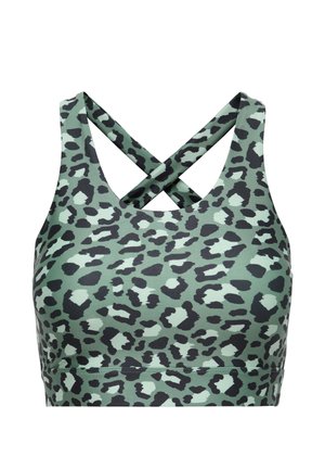 ONPMILLE-2 AOP - Športni modrček s srednjo podporo - laurel wreath detail:leo aop