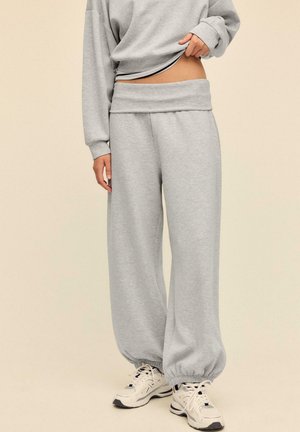SOFT-TOUCH BALLOON JOGGER WITH TURN-UP WAIST - Verryttelyhousut - light grey