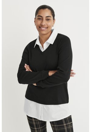 WITH SEWN COLLAR - Poloshirt - black