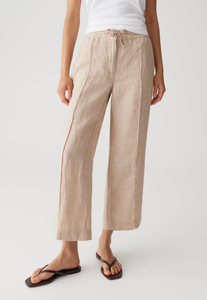 OPUS - MID RISE CROPPED RELAXED FIT - Trousers - natural glaze, Enlarge