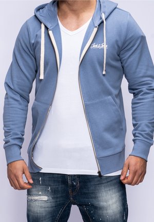 Sweater met rits - light blue