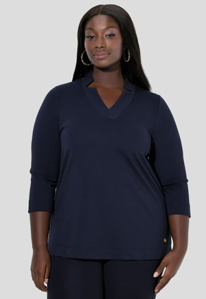 COL EN V AVEC DÉCOUPES MANCHES 3/4 - Longsleeve - dark marine