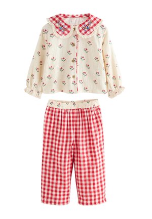 REGULAR FIT - BUTTON THROUGH SET - Nachtwäsche Set - red/cream