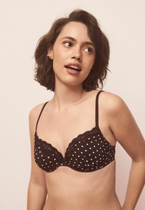 REGULAR FIT - Underwired bra - black heart print