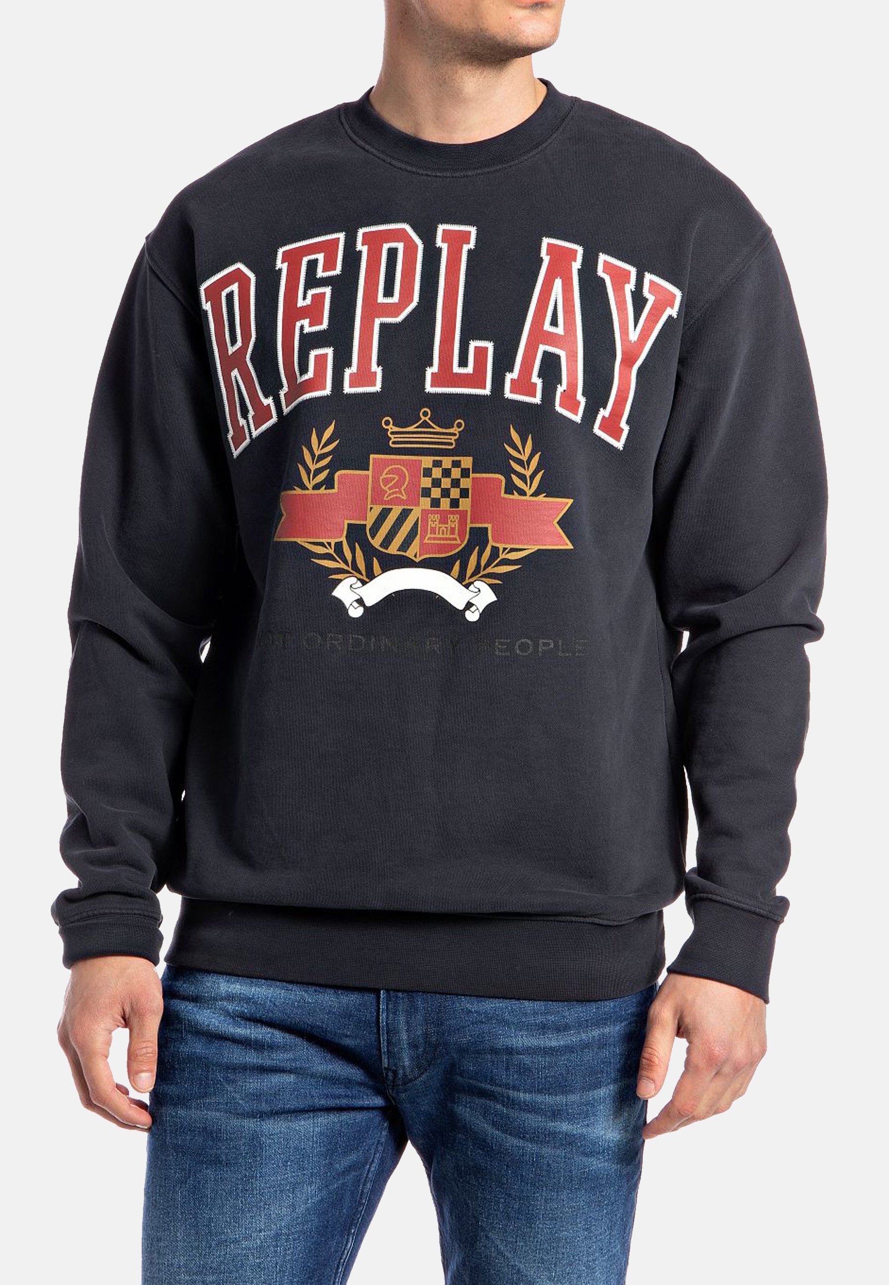 Replay Sweatshirt schwarz/black Zalando