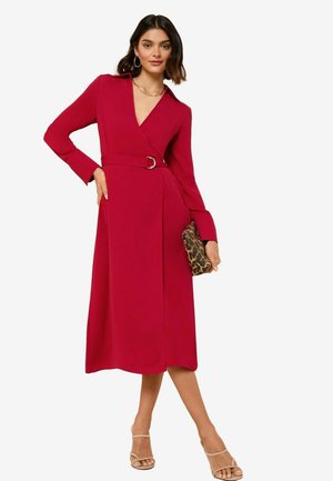REGULAR FIT - LONG SLEEVE BELTED TAILORED - Day dress - red