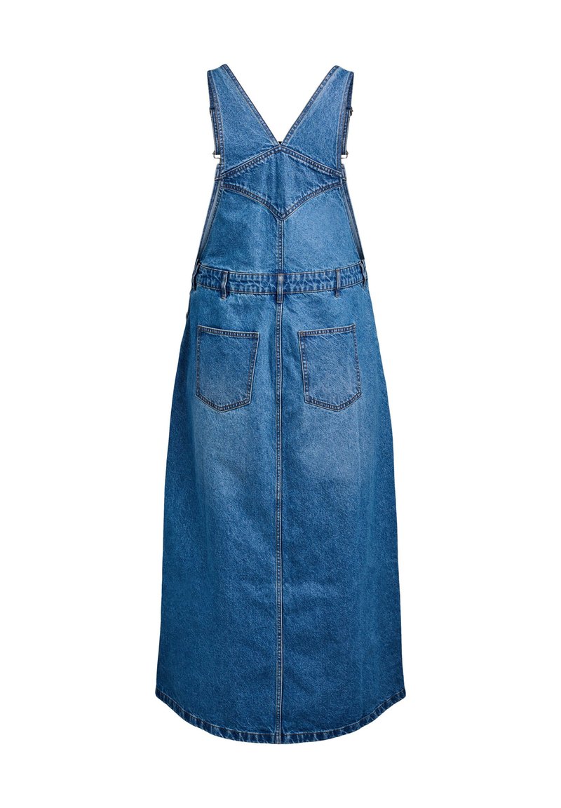 white christmas dresses Seagull and Logo Print Denim Dungaree Dress – EVISU main image 1