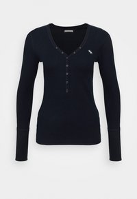 Abercrombie & Fitch - LONG SLEEVE ICON HENLEY - Long sleeved top - NAVY Thumbnail Image 1