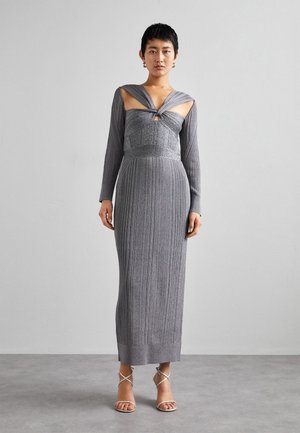 Hervé Léger DRAPED GOWN - Kokteilinė suknelė / vakarėlių suknelė - metallic gunmetal