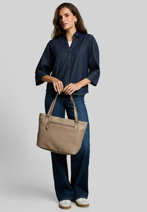 TOM TAILOR, TOM TAILOR BAGS TTWINA L SHOPPER MIT REISSVERSCHLUSS-DETAILS - Shopping bag - taupe taupe