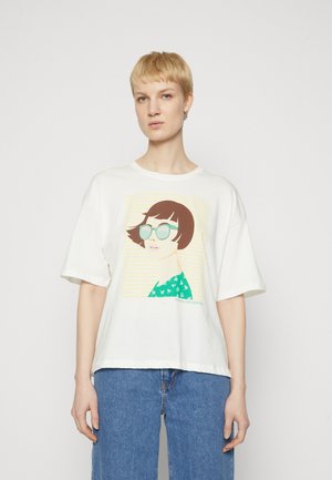 ONLY Tall ONLWENDIE LIFE GIRL TOP BOX - Trükipildiga T-särk - cloud dancer/sunshine