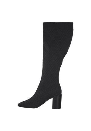 Over-the-knee boots - black  silver knitted