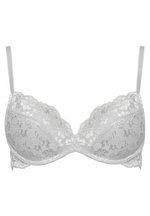 Set reggiseno triangolo e perizoma strass in raso e pizzo da donna