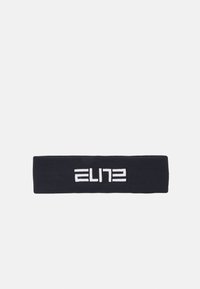 Bandeau tricoté noir avec le texte "ELITE" en blanc en police épaisse. Présente une forme rectangulaire et une texture lisse.