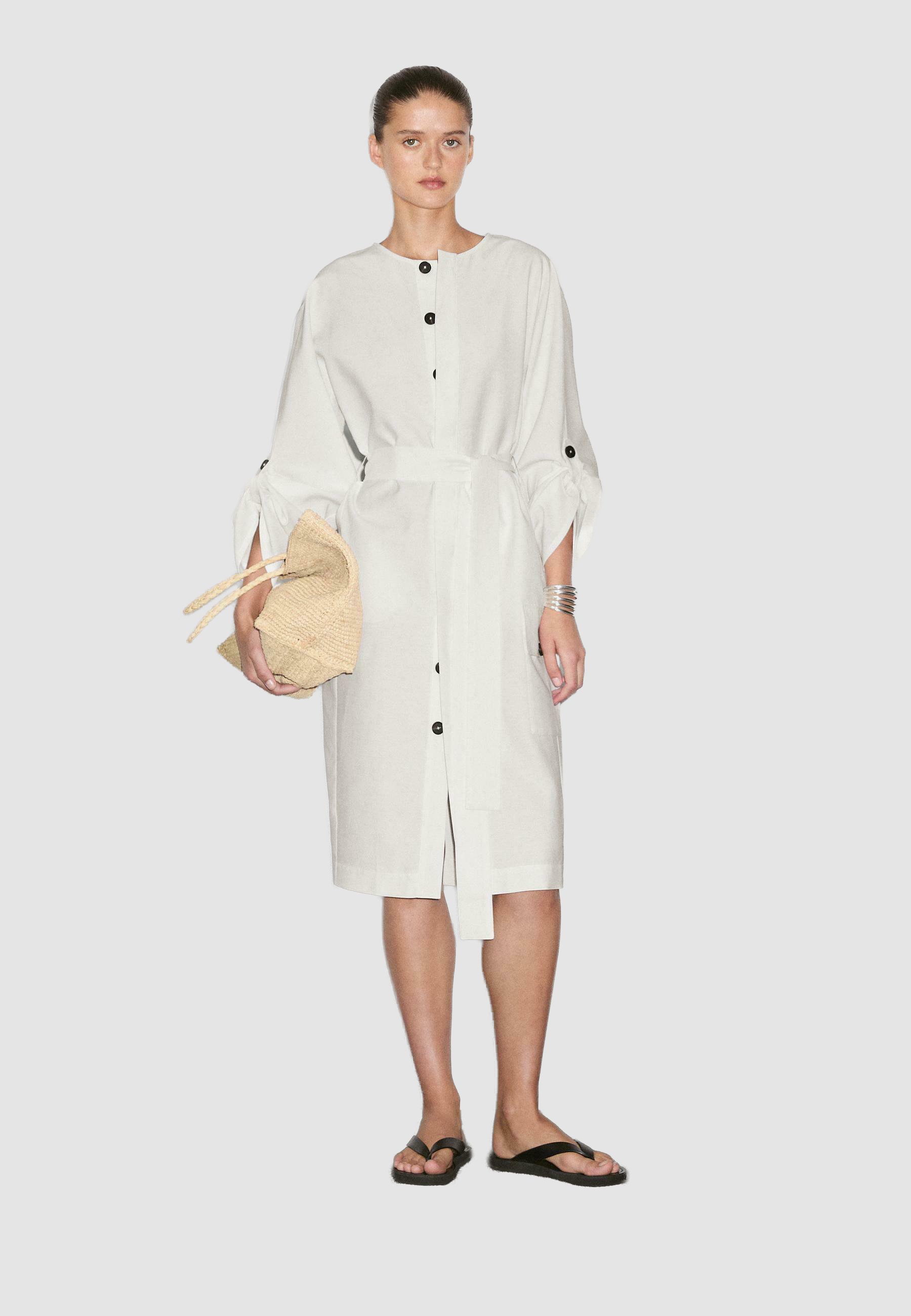 Massimo Dutti WITH CONTRAST - Shirt dress - beige - Zalando