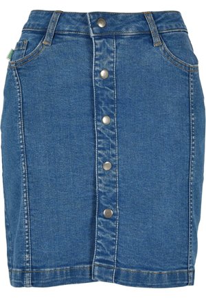 STRETCH BUTTON - Minifalda - clearblue washed