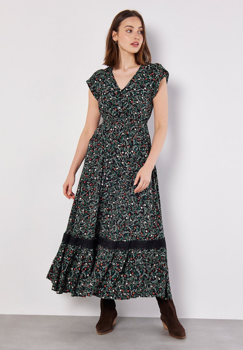 Apricot DIANTHUS - Maxikleid - black