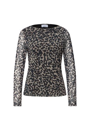 Street One Studio, LONG-SLEEVED MESH TOP WITH PRINT - T-shirt à manches longues - black