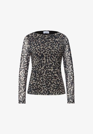 Street One Studio, LONG-SLEEVED MESH TOP WITH PRINT - T-shirt à manches longues - black