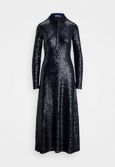 Polo Ralph Lauren SEQUINED STRETCH POLO DRESS - Koktailové šaty/večierkové šaty - deep navy
