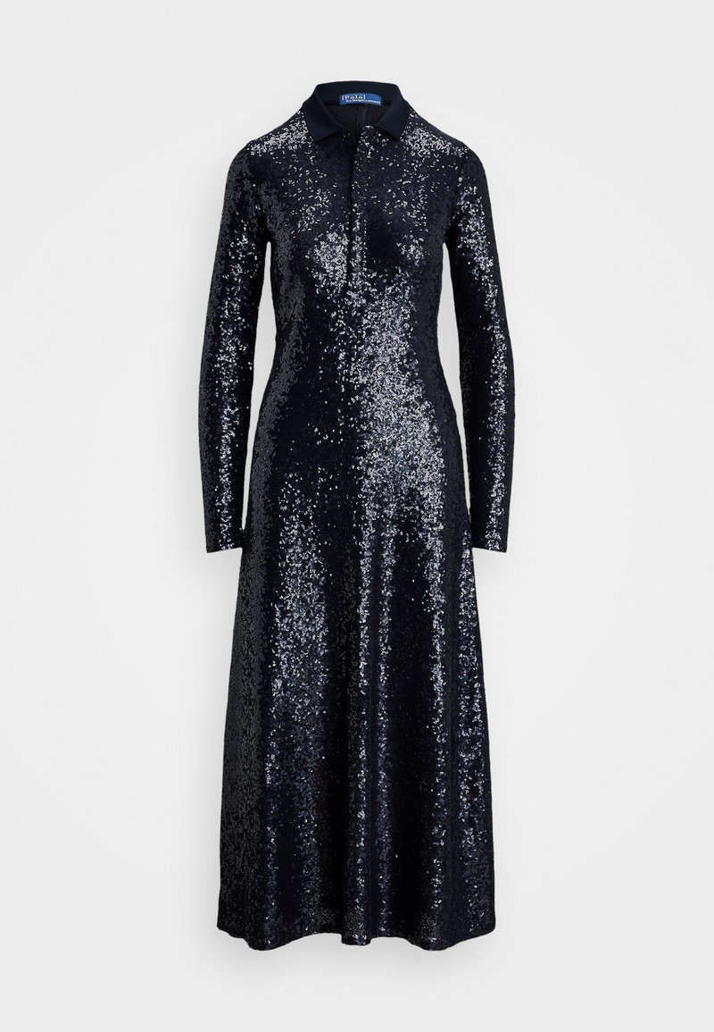Polo Ralph Lauren SEQUINED STRETCH POLO DRESS - Rochie cocktail/Rochie petrecere - deep navy
