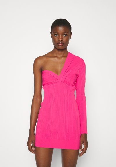 Hervé Léger VAR DRAPED ASYMM MINI DRESS - Koktel haljina / svečana haljina - neon fuchsia