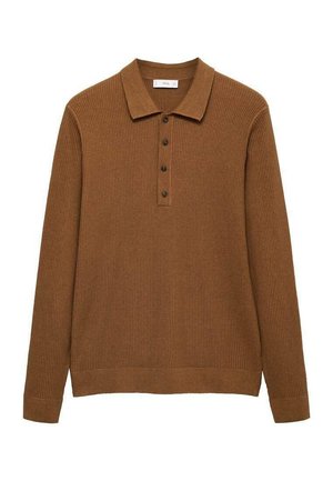 Mango Bluză polo - brown
