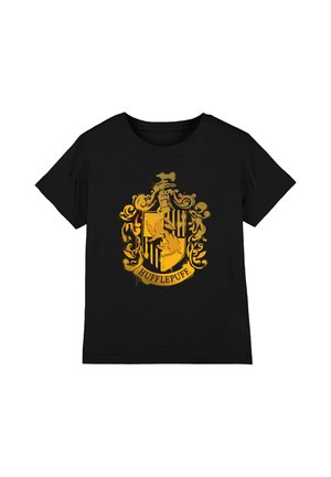 Warner Brothers, HARRY POTTER HUFFLEPUFF STENCIL UNISEX - Print T-shirt - black