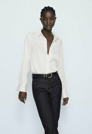 WITH CUT-OUT DETAILS - Button-down blouse - white