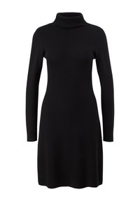 comma MIT ROLLKRAGEN - Strickkleid - schwarz