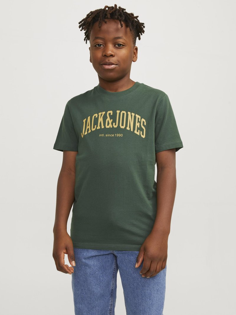 Jack & Jones Junior - JJEJOSH CREW NECK - T-shirt print - dark green, Vergroten