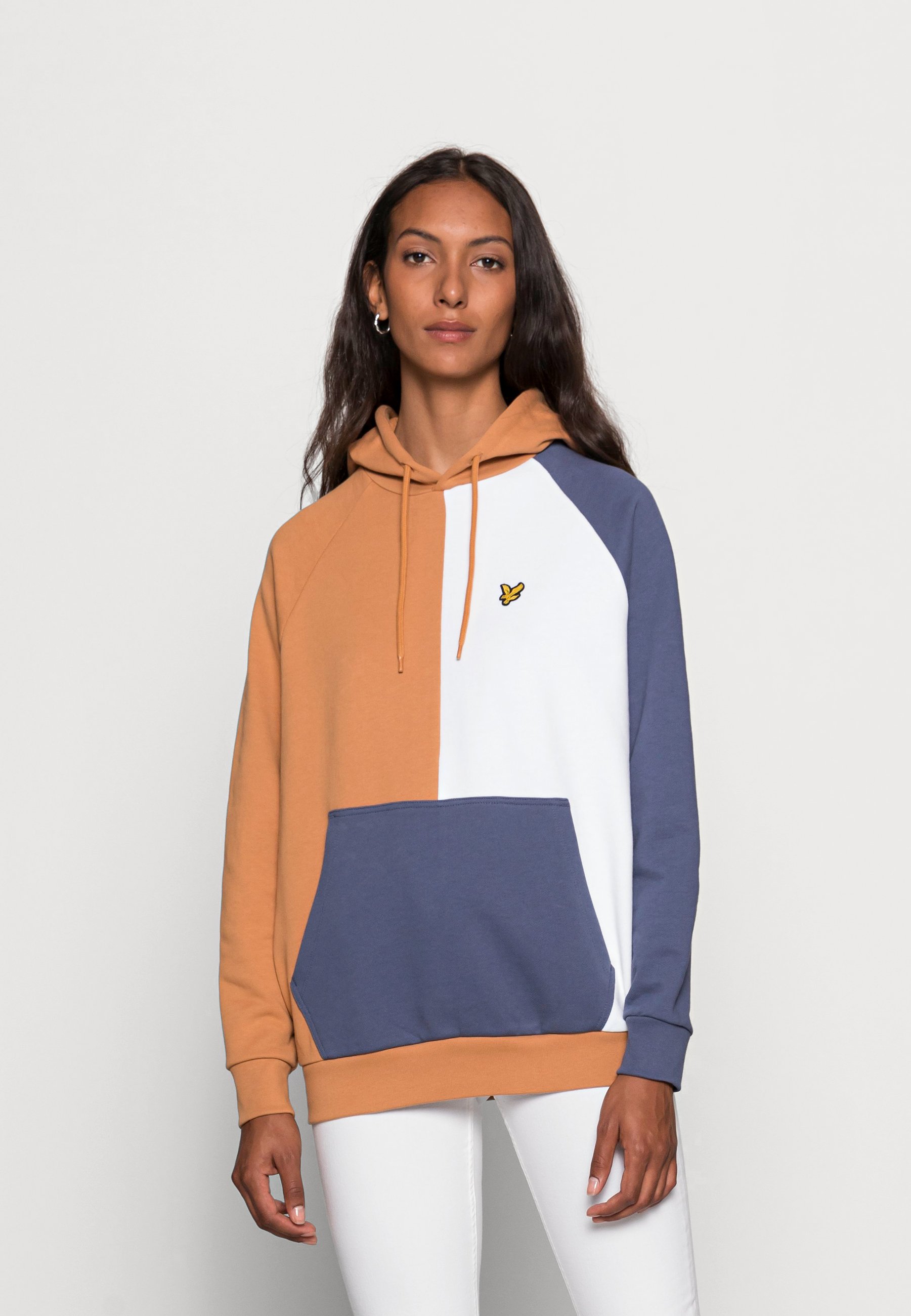 honey net patchwork hoodie