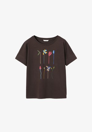 TATUUM, ARTICLE TAG: - ARTICLE NAME: MONKI - Μπλουζάκι με στάμπα - brown